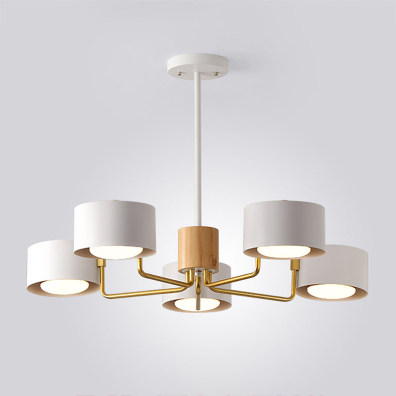 Cylindrical Shape Chandelier Nordic Modern Multi Light Pendant Light for Living Room