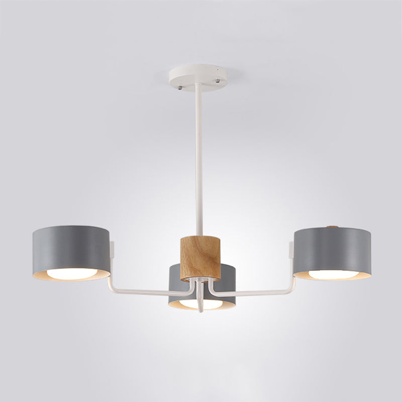 Cylindrical Shape Chandelier Nordic Modern Multi Light Pendant Light for Living Room