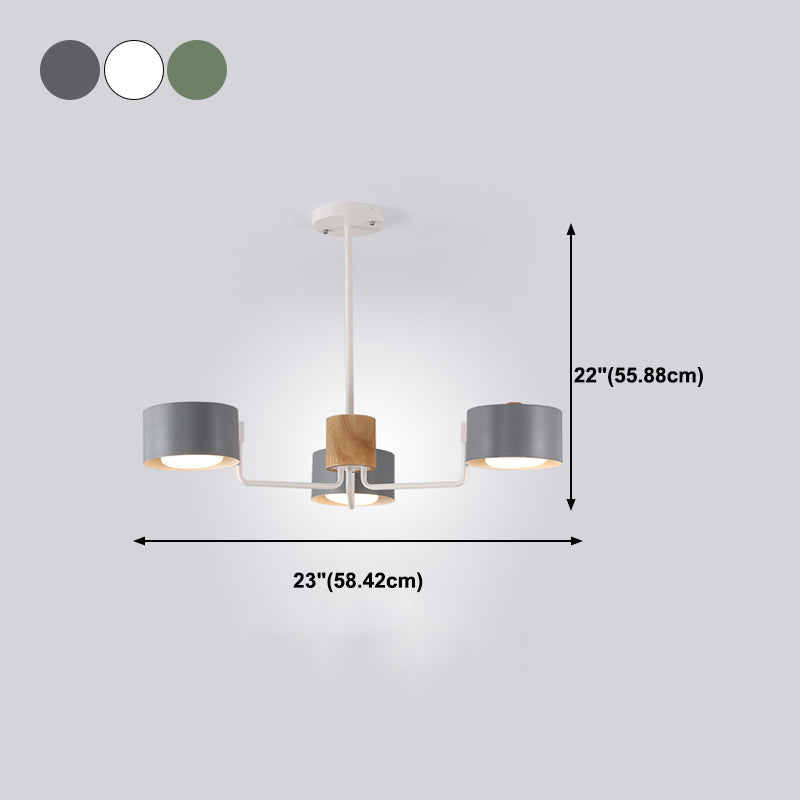 Cylindrical Shape Chandelier Nordic Modern Multi Light Pendant Light for Living Room