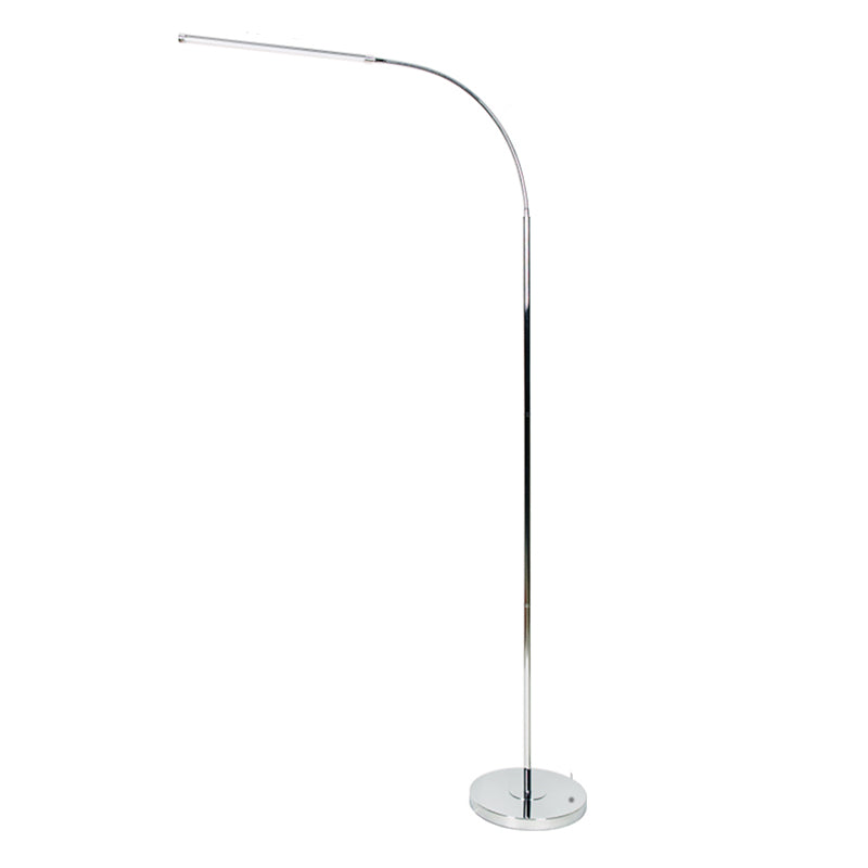 Contemporary Style Linear Shape Floor Lamp Metal Single Light Floor Lamp in Silver