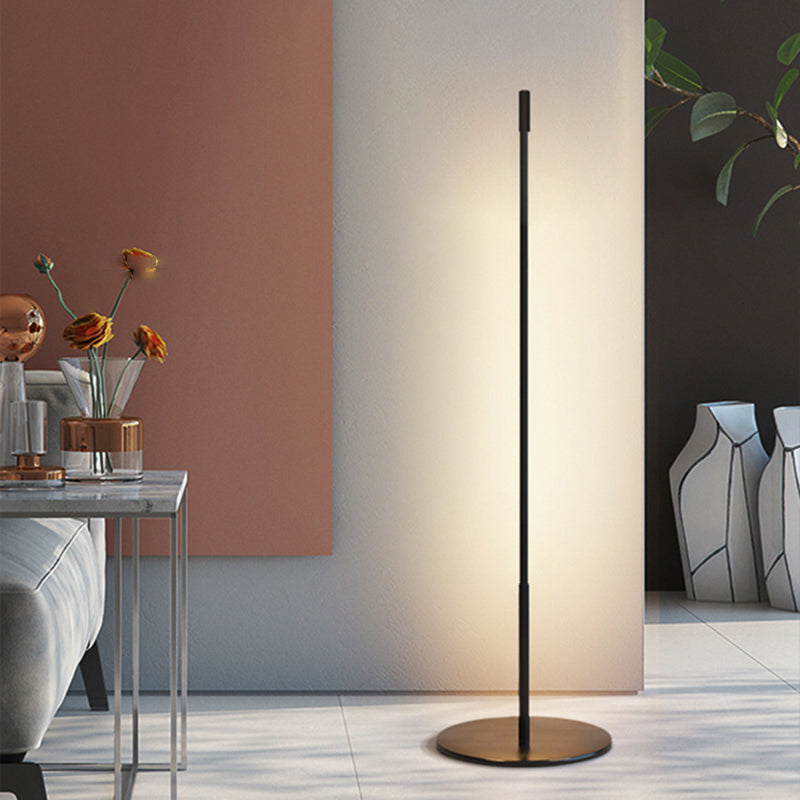 1-Light Strip Shape Floor Light Modern Style Floor Standing Light with Acrylic Shade