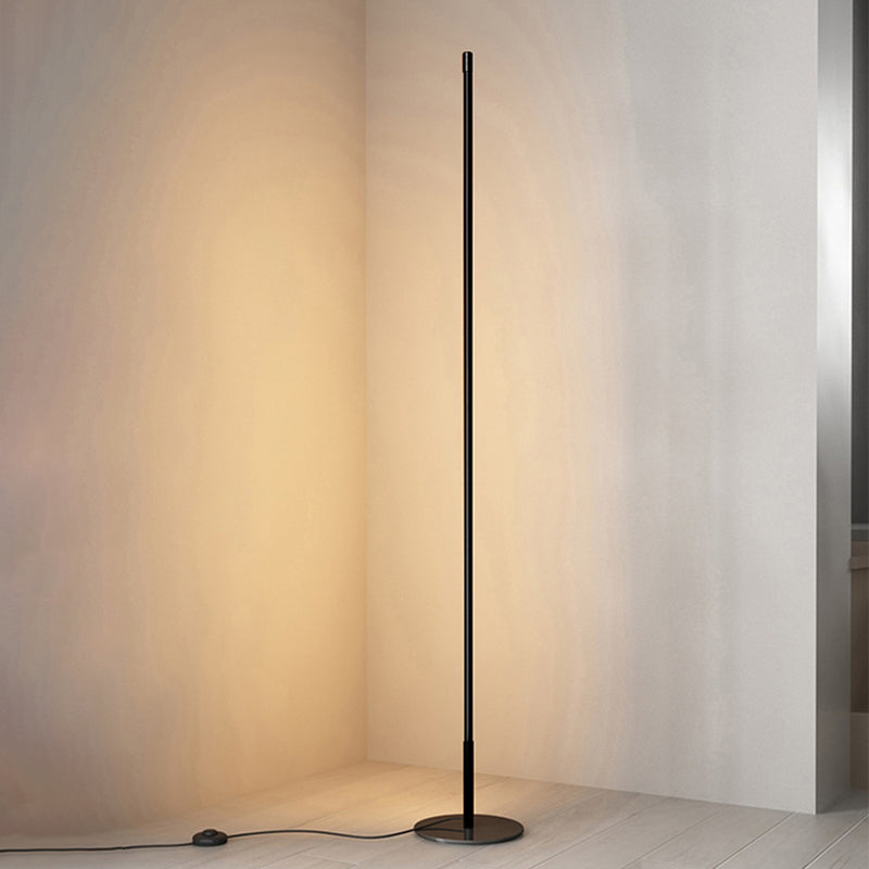 1-Light Strip Shape Floor Light Modern Style Floor Standing Light with Acrylic Shade