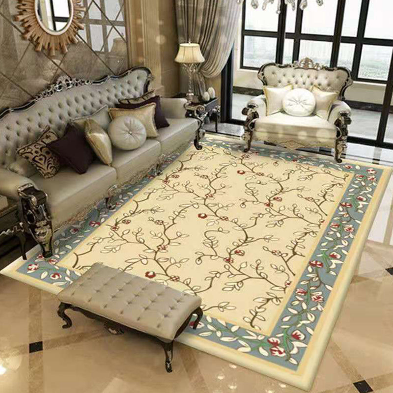 Wine Red Graphic Rug Polyester Luxury Rug Stain Resistant Rug for Drawing Room