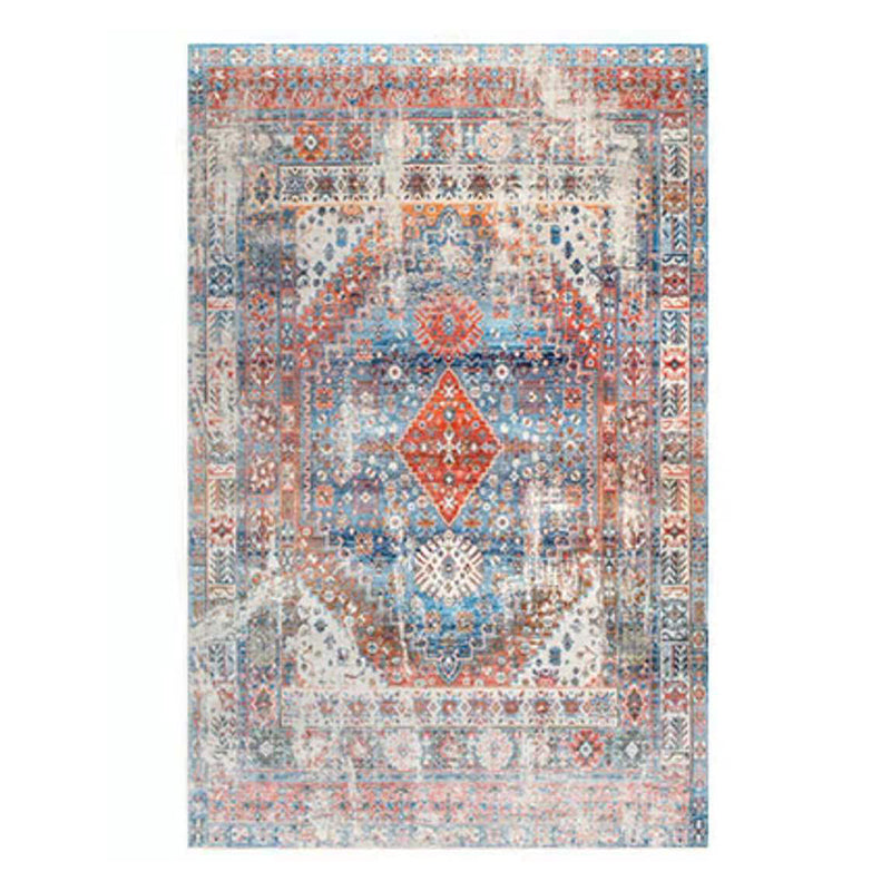 Orange Vintage Rug Polyester Graphic Rug Stain Resistant Rug for Drawing Room