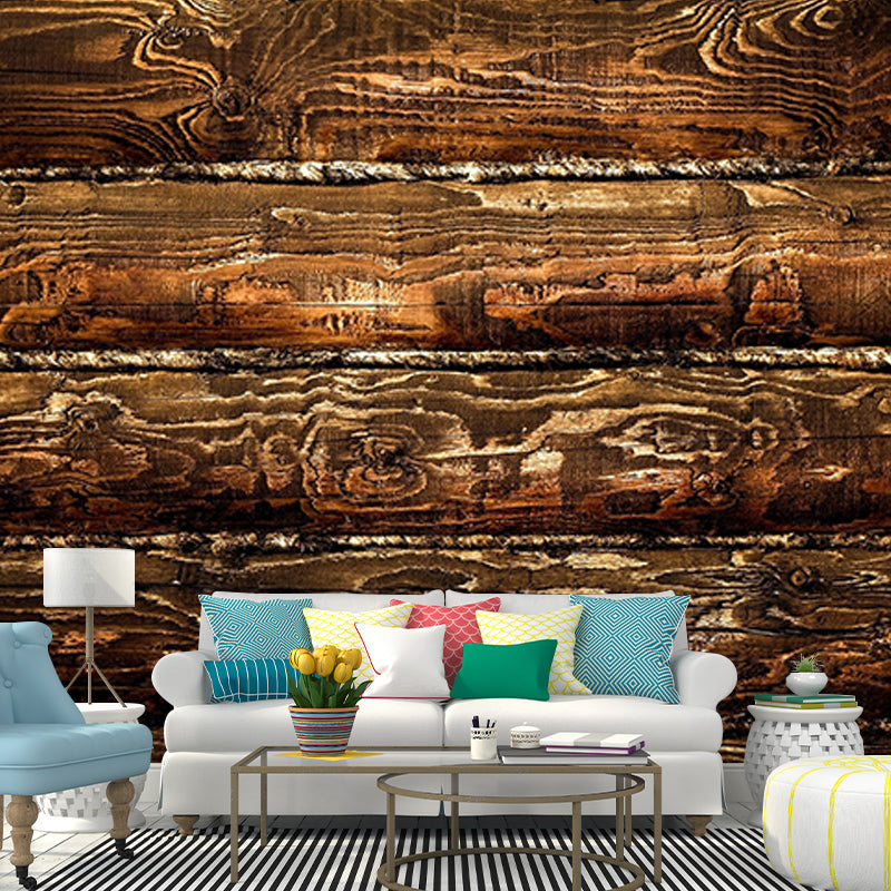 Eco-friendly Wall Mural Wallpaper Wood Grain Photography Sitting Room Wall Mural