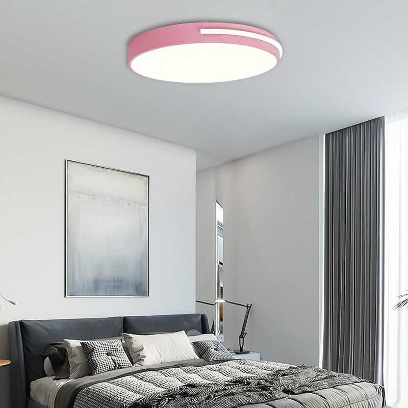 Acrylic Slim Round Flush Mount Light Kid Bedroom Nordic Stylish Ceiling Lamp