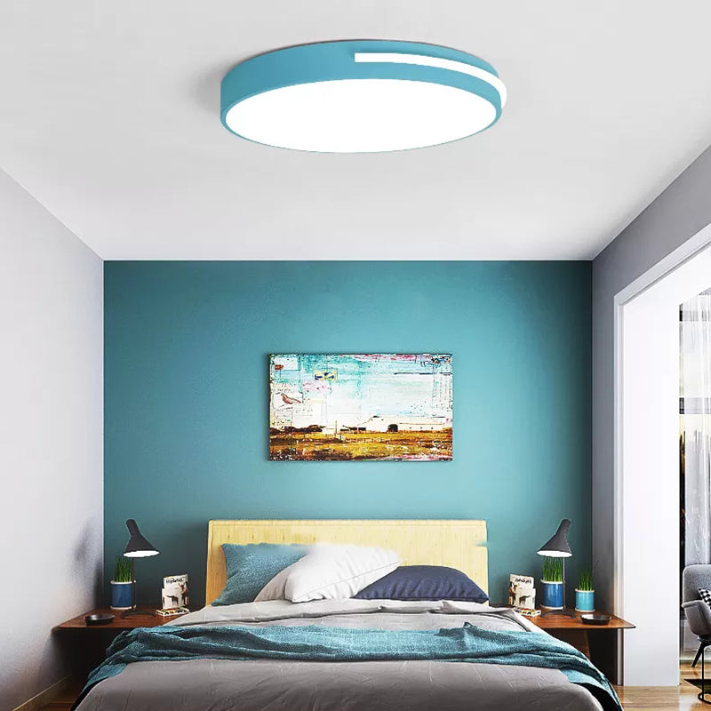Acrylic Slim Round Flush Mount Light Kid Bedroom Nordic Stylish Ceiling Lamp