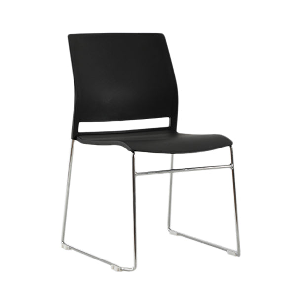 Modern Style Task Chair Plastic Armless Office Chair with Metal Legs