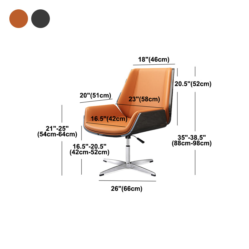 Mid Back Conference Chair Contemporary Faux Leather Armless Chair