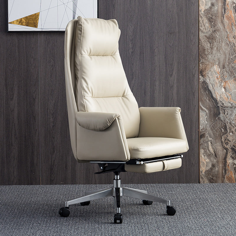 Modern High Back Management Chair Ergonomic Adjustable Executive Leather Chair