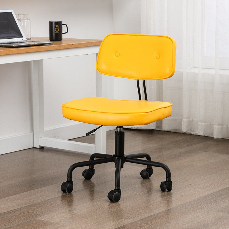 Black Frame Modern Desk Chair with Mid Back Swivel Office Chair with Wheels