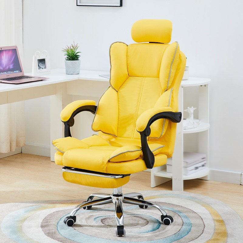High Back Desk Chair Contemporary Ergonomic Fixed Arms Office Chair with Headrest