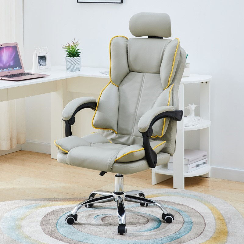 High Back Desk Chair Contemporary Ergonomic Fixed Arms Office Chair with Headrest