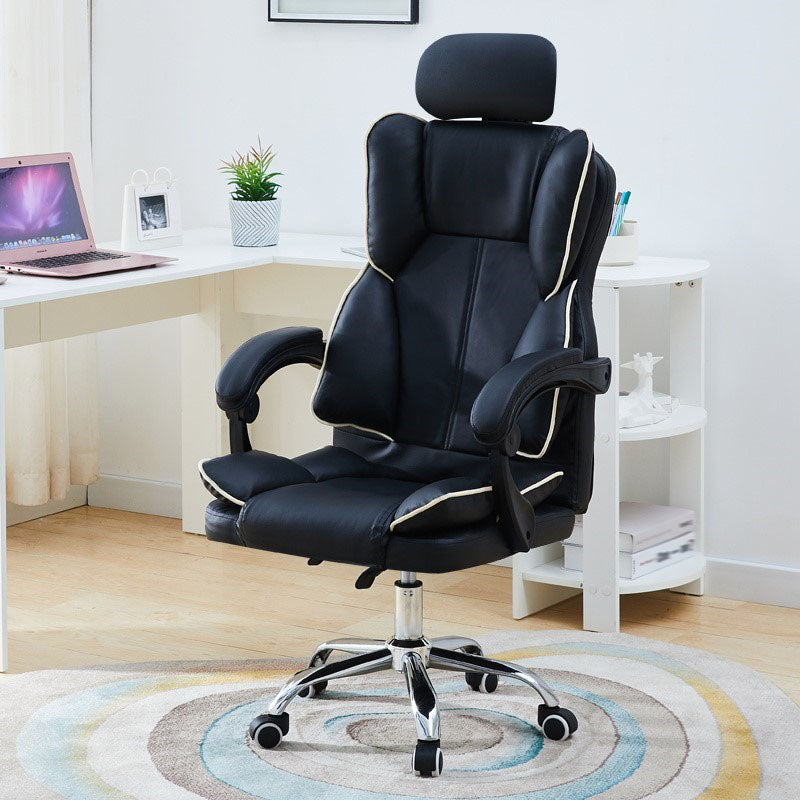 High Back Desk Chair Contemporary Ergonomic Fixed Arms Office Chair with Headrest