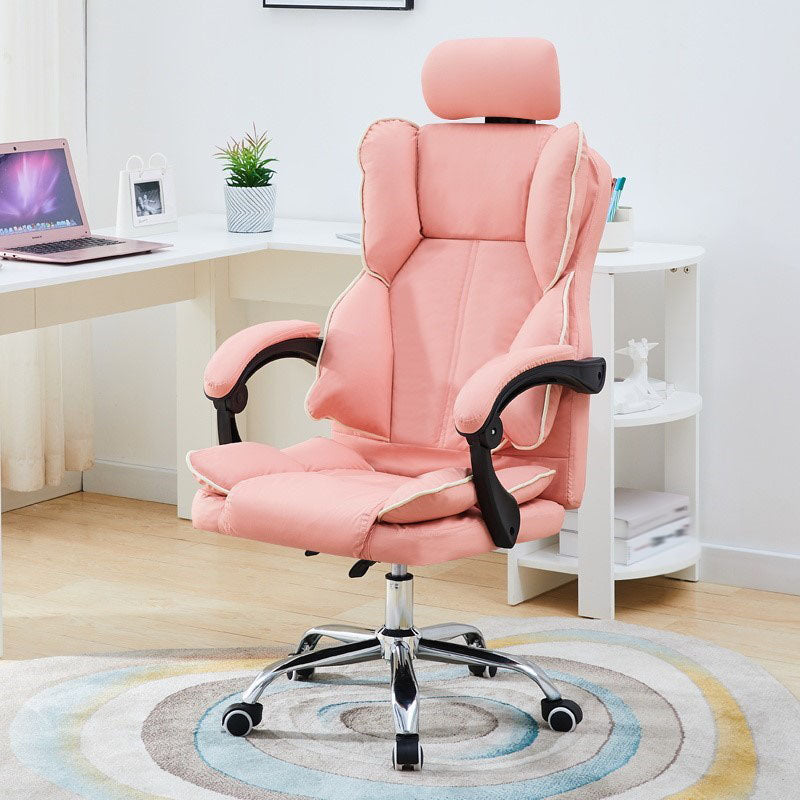 High Back Desk Chair Contemporary Ergonomic Fixed Arms Office Chair with Headrest