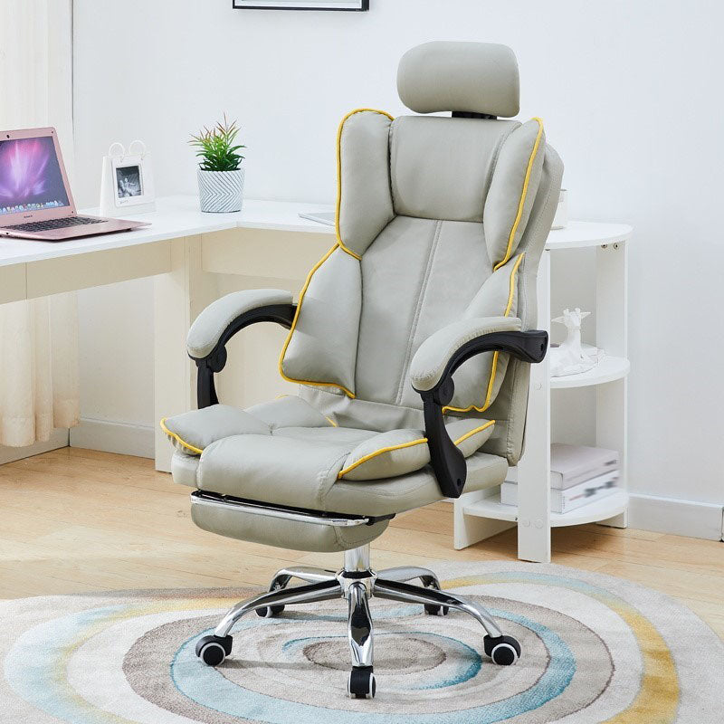 High Back Desk Chair Contemporary Ergonomic Fixed Arms Office Chair with Headrest