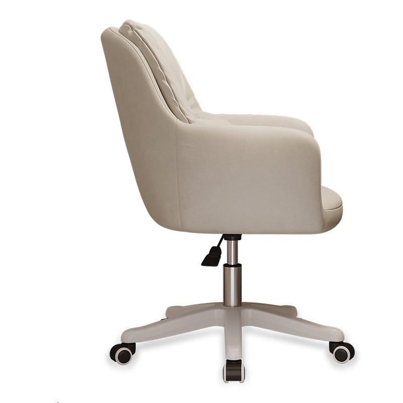 Faux Leather Desk Chair Contemporary Pillow Included Office Chair with Wheels
