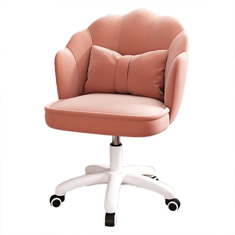 Faux Leather Desk Chair Contemporary Pillow Included Office Chair with Wheels
