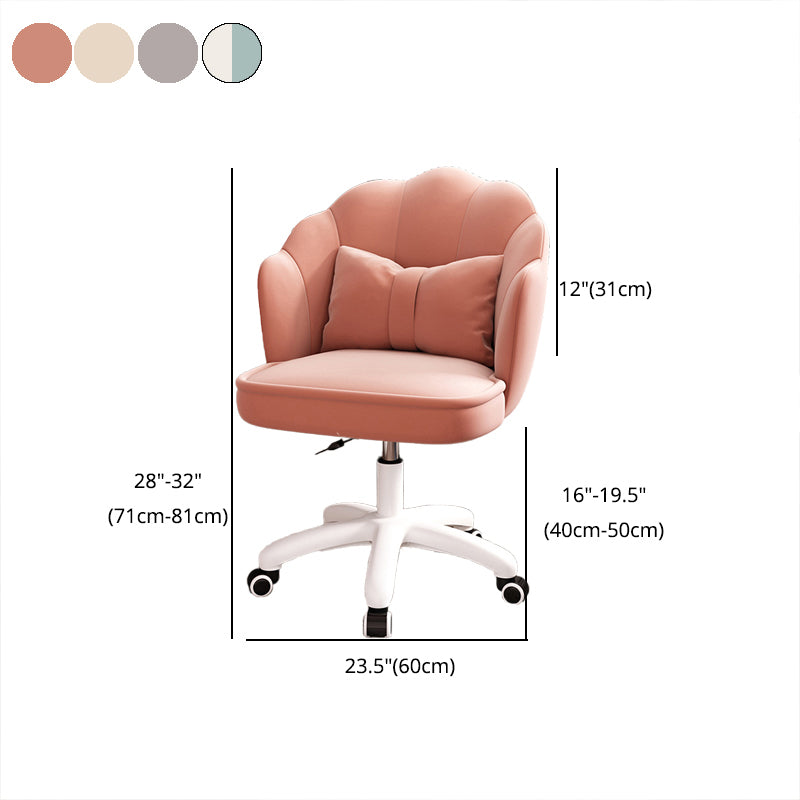Faux Leather Desk Chair Contemporary Pillow Included Office Chair with Wheels