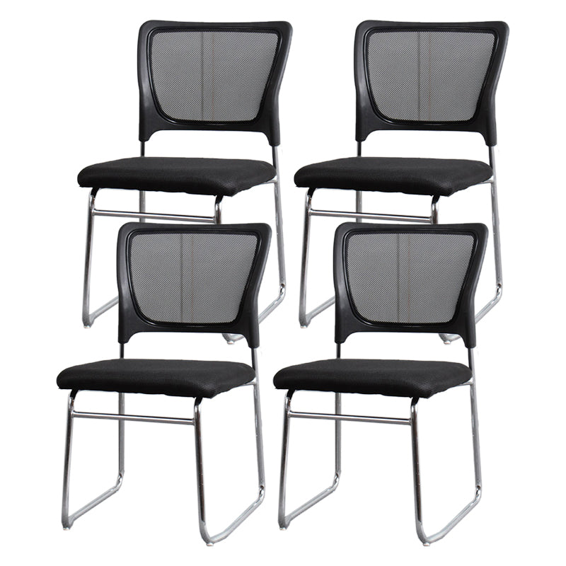 Modern Green Metal Desk Chair with Mid Back Home Office Chair