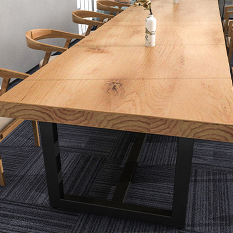 Solid Wood Home Meeting Desk Industrial Rectangle Office Fixed Table