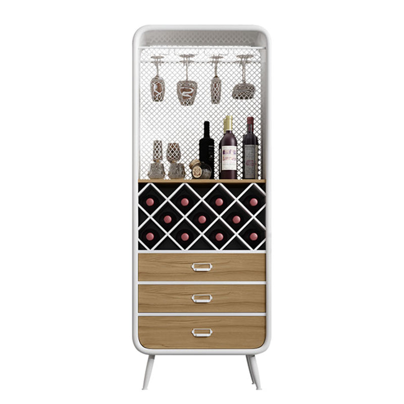 Modern 3-Drawer Wood Sideboard Open Storage Buffet Table with Wine Rack for Living Room