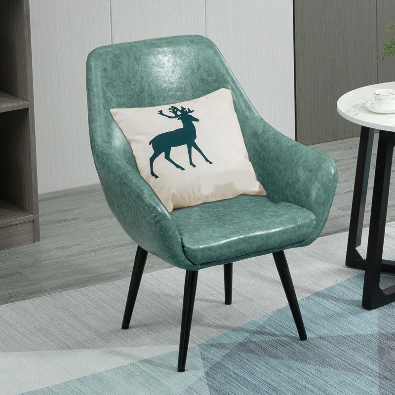 24.8"Wide Bonded Leather Arm Chair with Basic Four Legs and Flared Arms