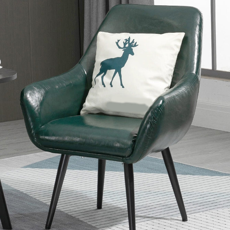 24.8"Wide Bonded Leather Arm Chair with Basic Four Legs and Flared Arms