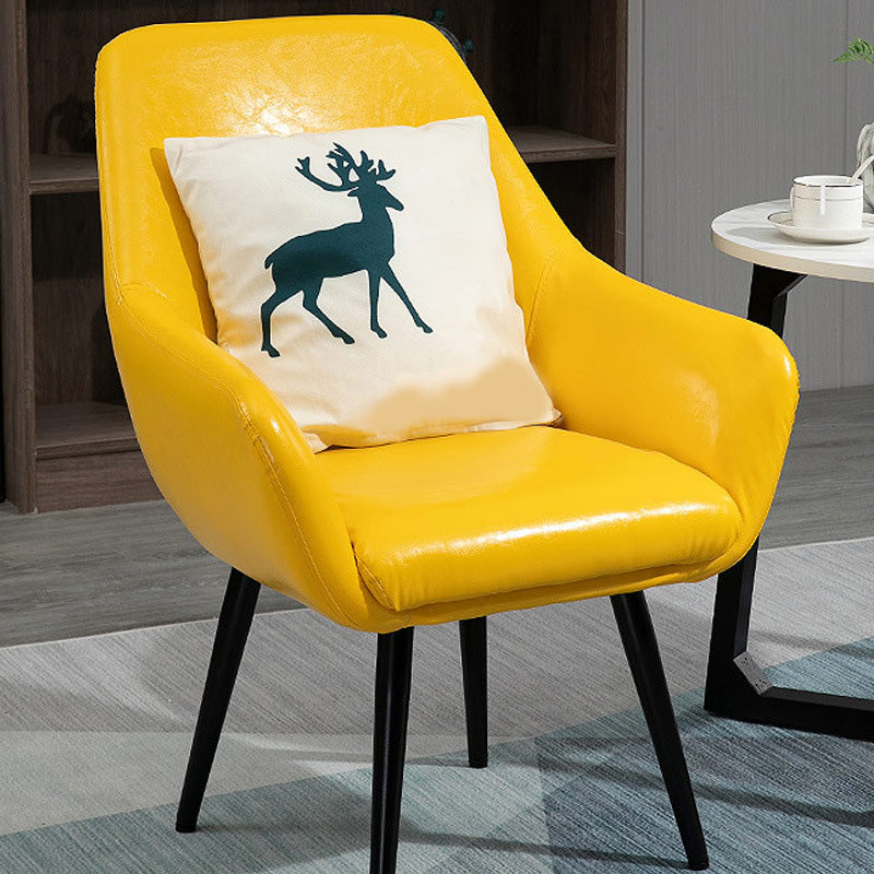 24.8"Wide Bonded Leather Arm Chair with Basic Four Legs and Flared Arms