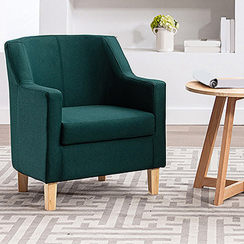 27.5"Wide Linen Arm Chair with Pillow Back and Basic Four Legs