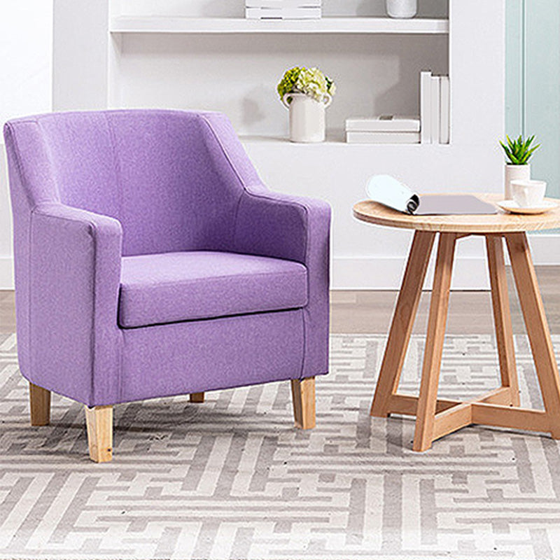27.5"Wide Linen Arm Chair with Pillow Back and Basic Four Legs