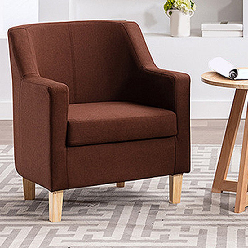 27.5"Wide Linen Arm Chair with Pillow Back and Basic Four Legs