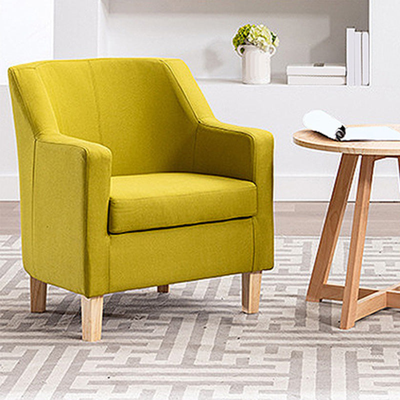 27.5"Wide Linen Arm Chair with Pillow Back and Basic Four Legs