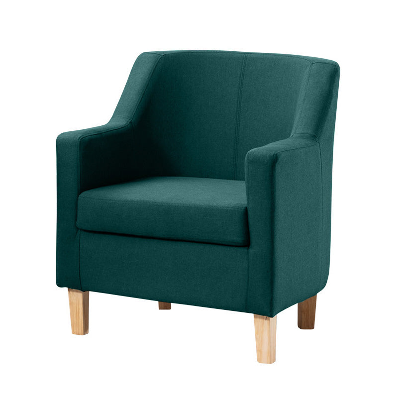 27.5"Wide Linen Arm Chair with Pillow Back and Basic Four Legs