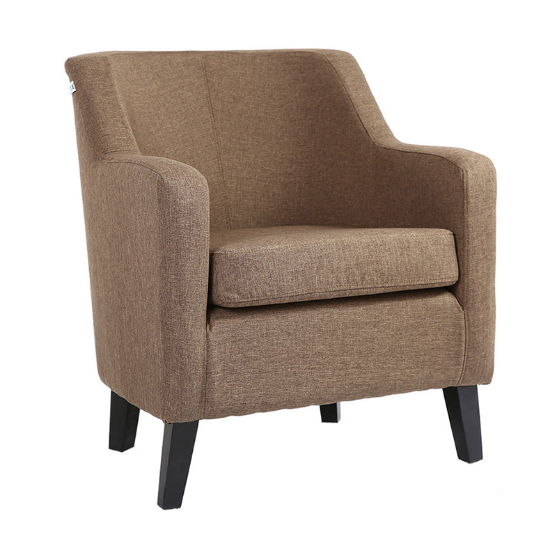 27.5"Wide Linen Arm Chair with Pillow Back and Basic Four Legs