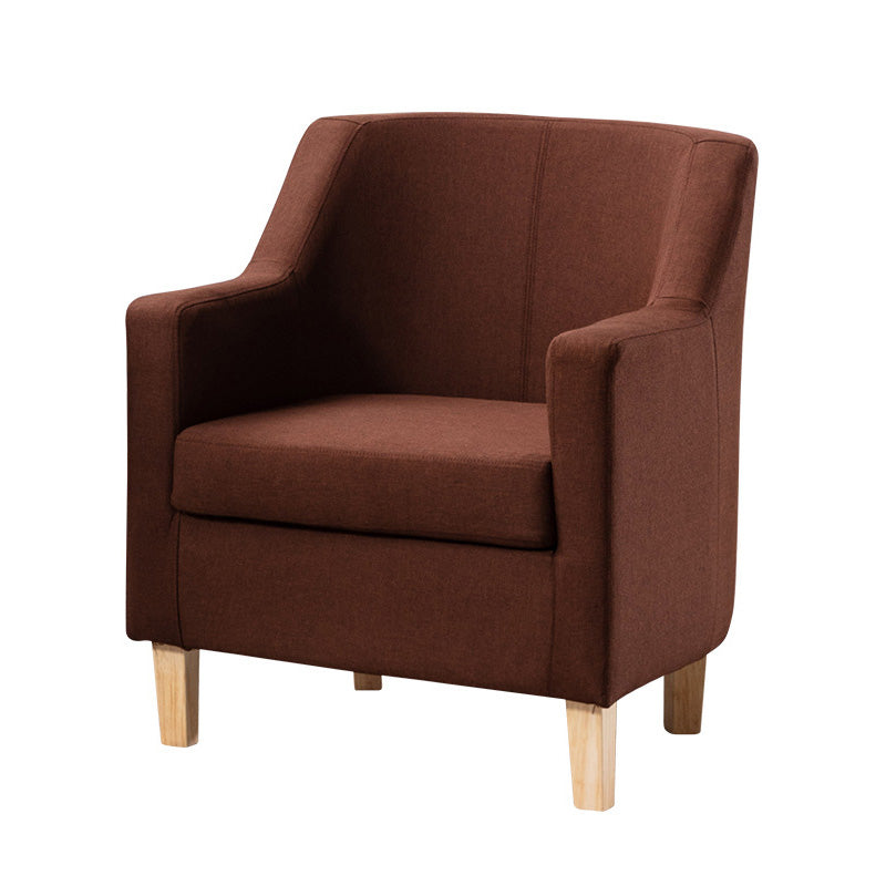 27.5"Wide Linen Arm Chair with Pillow Back and Basic Four Legs