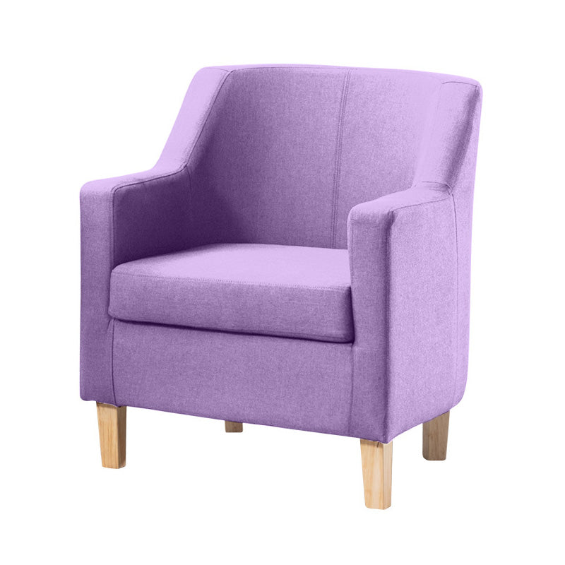 27.5"Wide Linen Arm Chair with Pillow Back and Basic Four Legs