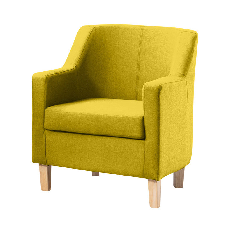 27.5"Wide Linen Arm Chair with Pillow Back and Basic Four Legs