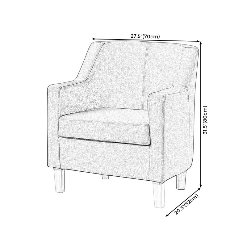 27.5"Wide Linen Arm Chair with Pillow Back and Basic Four Legs