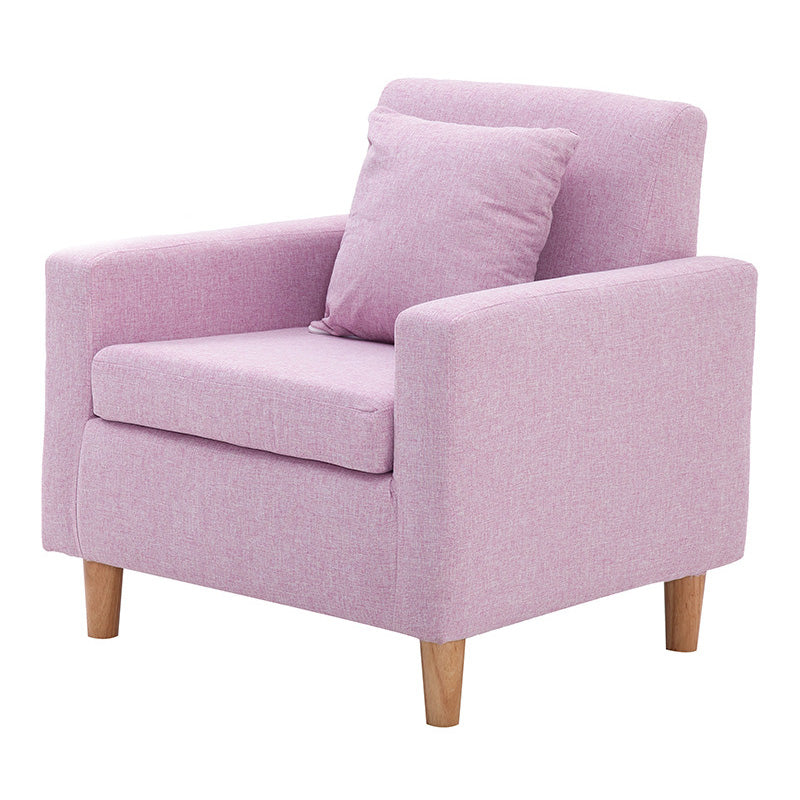 27.5"Wide Faux Leather/Linen Blend Tight Back Arm Chair with Basic Four Legs