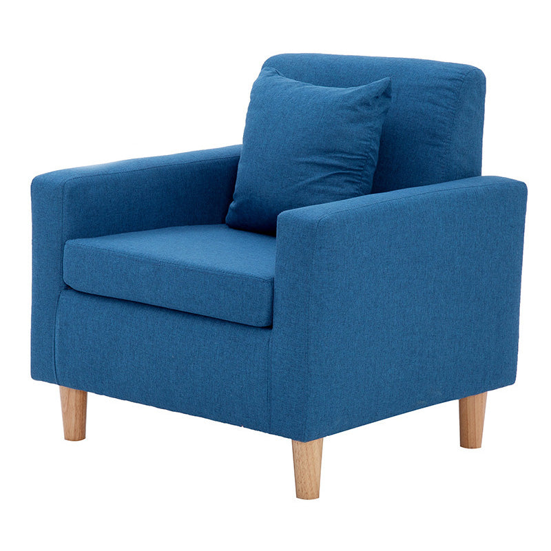 27.5"Wide Faux Leather/Linen Blend Tight Back Arm Chair with Basic Four Legs
