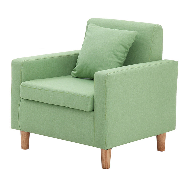 27.5"Wide Faux Leather/Linen Blend Tight Back Arm Chair with Basic Four Legs