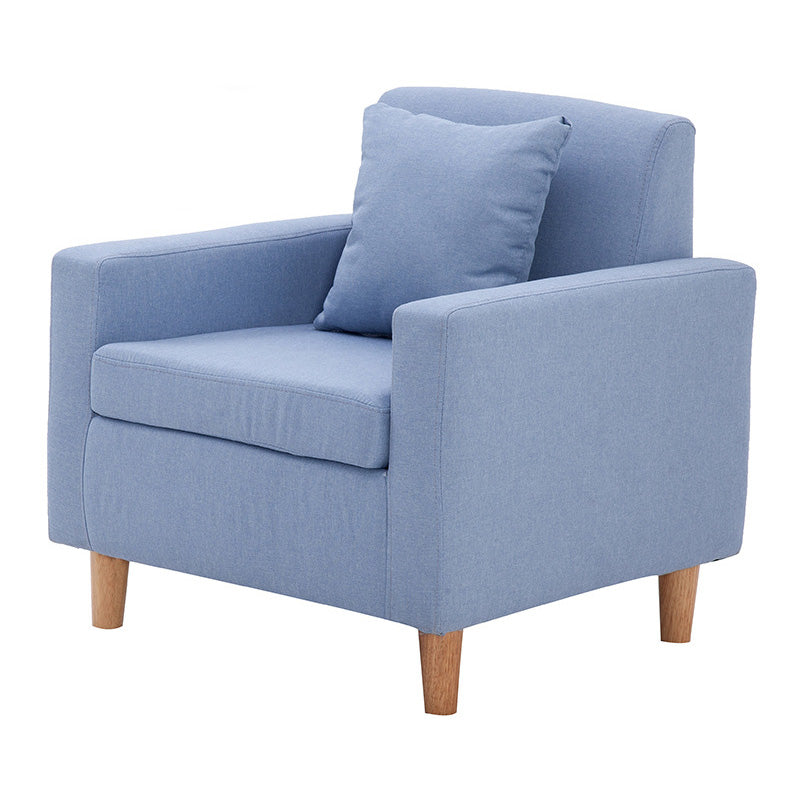 27.5"Wide Faux Leather/Linen Blend Tight Back Arm Chair with Basic Four Legs