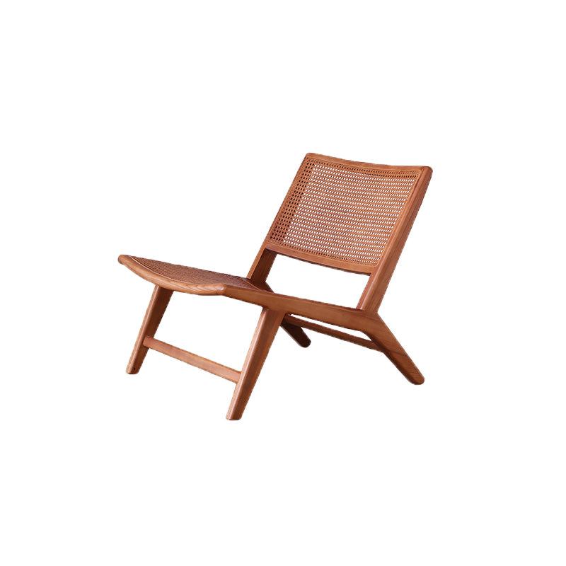 Wood Slipper Accent Chair Solid Wood Frame Armless Chair for Living Room