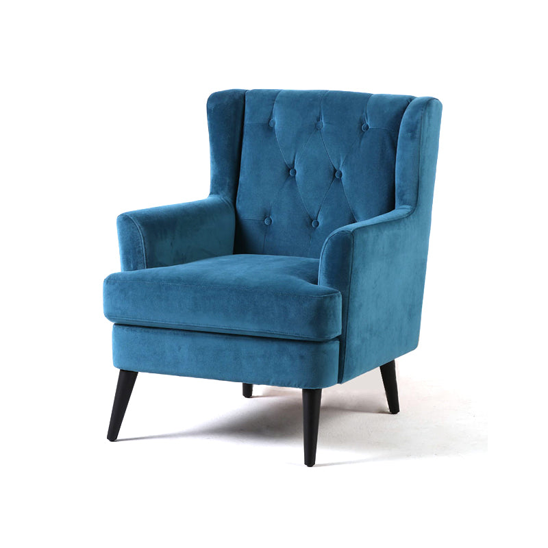 29.5"Wide Velvet/Cotton Blend Arm Chair with Basic Four Leg and Tufted Back