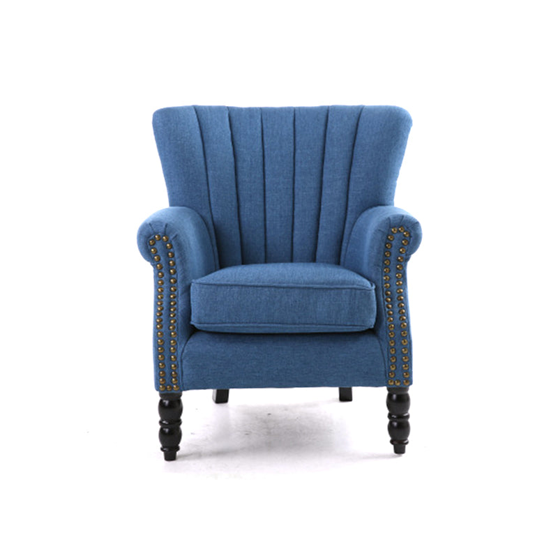 Modern 29.5"Wide Rolled Arms Nailhead Trim Single Sofa Chair with Sewn Pillow Back
