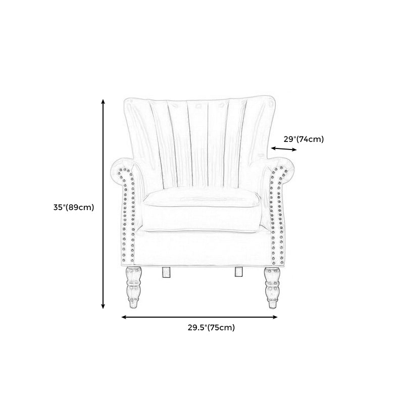 Modern 29.5"Wide Rolled Arms Nailhead Trim Single Sofa Chair with Sewn Pillow Back