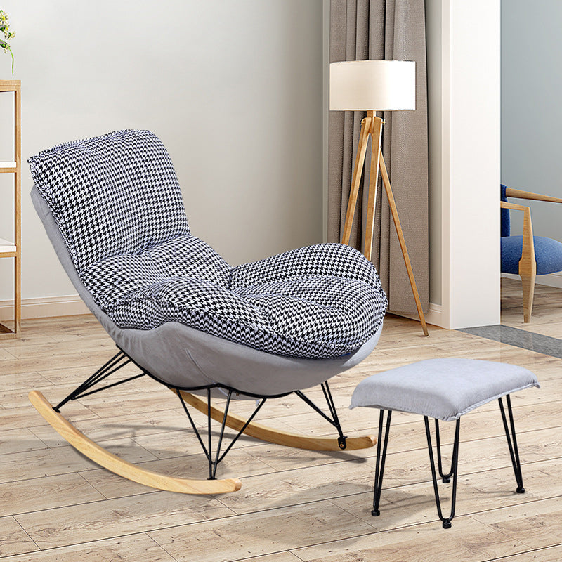 26.77" L x 37.40" W x 32.28" H Armless Upholstered Lounge Chair with Ottoman for Bedroom