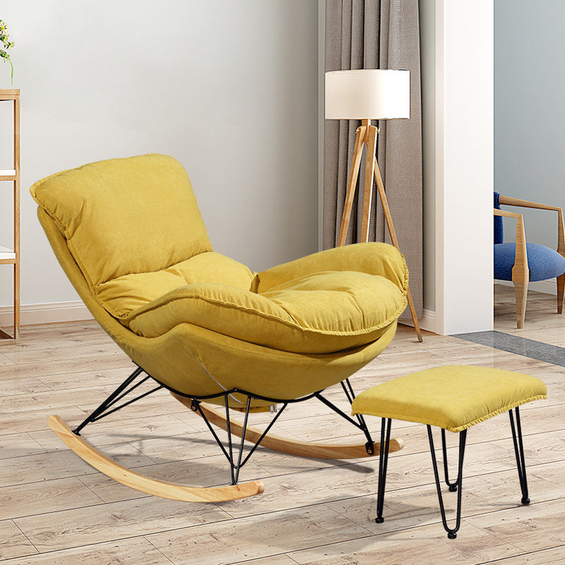 26.77" L x 37.40" W x 32.28" H Armless Upholstered Lounge Chair with Ottoman for Bedroom