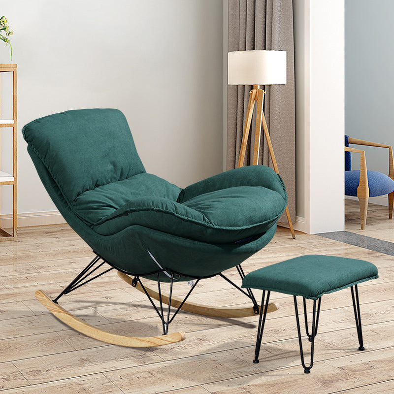 26.77" L x 37.40" W x 32.28" H Armless Upholstered Lounge Chair with Ottoman for Bedroom